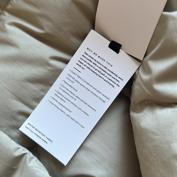 wunder puff jacket heathered raw linen size 4 lululemon nwt - Picture 3 of 16